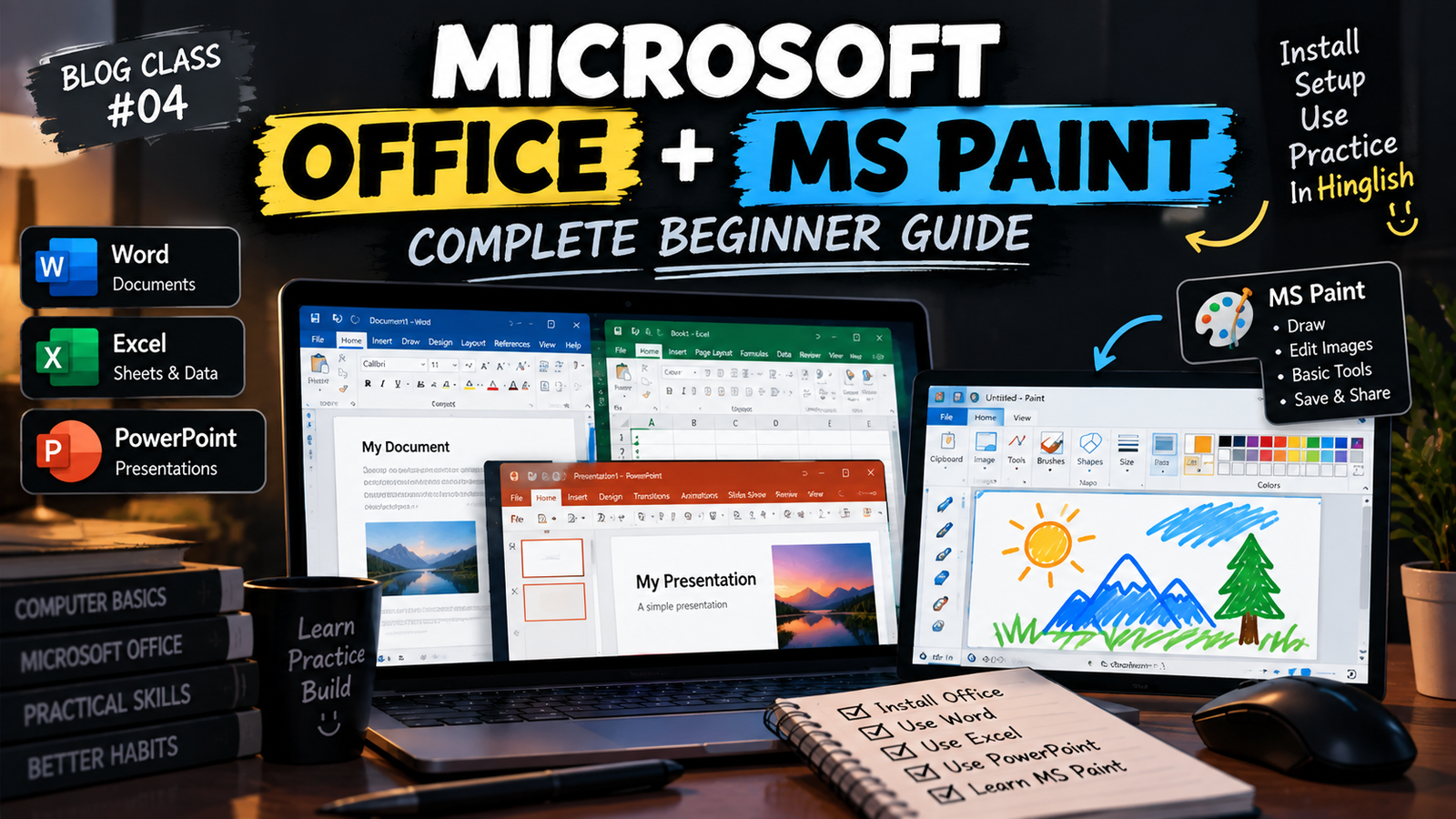 Microsoft Office Installation & MS Paint: Complete Beginner Guide
